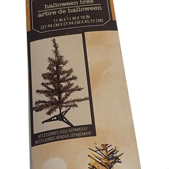 SET OF TWO Mini Halloween Trees Tabletop Black Orange 11 x 11 x 18 inches - Picture 11 of 13